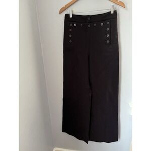 US Navy Women's Wide Leg Cinch Back Naval Seilor Pants Navy Blue 30L 100% Wool